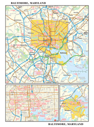 Baltimore, MD Wall Map