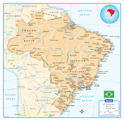 Brazil Wall Map