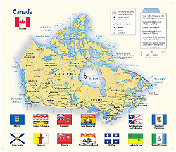 Canada Flags Wall Map