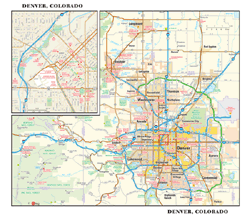 Denver, CO Wall Map