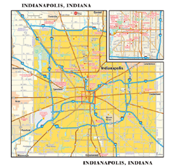 in Zip Code Map Laminated Working Maps Zip Code Wall Map of Indianapolis 