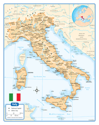 Italy Wall Map
