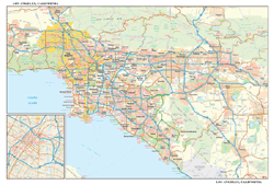 Los Angeles, CA Wall Map