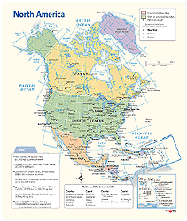 North America Political Wall Map