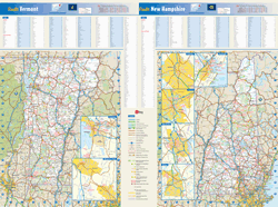 New Hampshire and Vermont Wall Map