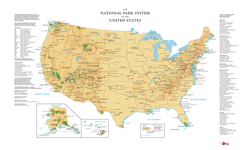 National Park System of the United States Wall Map