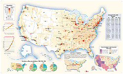 US Population Wall Map