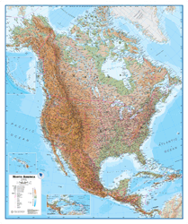 North America Physical Wall Map
