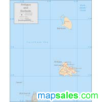 Antigua/Barbuda Wall Map
