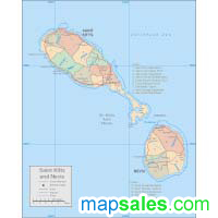 St. Kitts/Nevis Wall Map