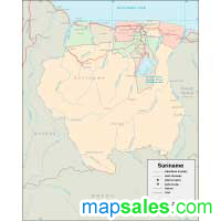 Suriname Wall Map