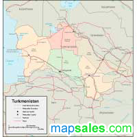 Turkmenistan Wall Map