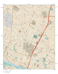 Austin Central Wall Map