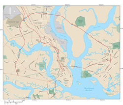 Charleston Metro Wall Map