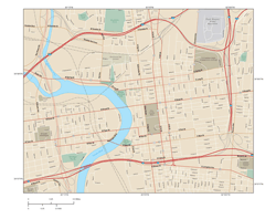 Columbus Downtown Wall Map