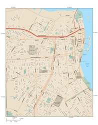 Corpus Christi Downtown Wall Map by Map Resources - DaVinciBG