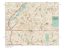 Denver Downtown Wall Map