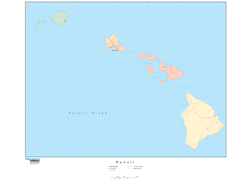 Hawaii Wall Map with Counties