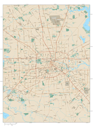 Houston Metro Area Wall Map