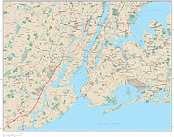 New York City Metro Area Wall Map by Map Resources - DaVinciBG