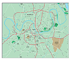 Nashville Metro Area Wall Map