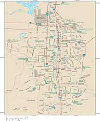 Salt Lake City Metro Area Wall Map