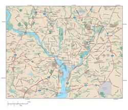 Washington Metro Area Wall Map