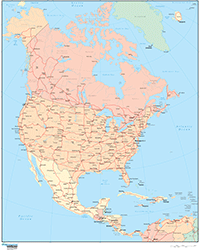 North America Wall Map