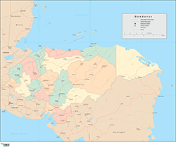 Honduras Wall Map