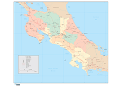 Costa Rica Wall Map