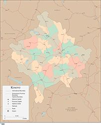 Kosovo Wall Map