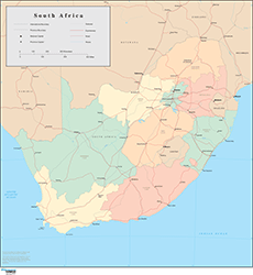 South Africa Wall Map