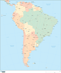 South America Wall Map