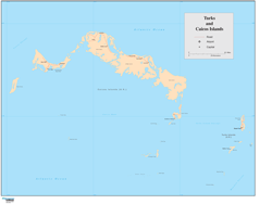 Turks/Caicos Islands Wall Map