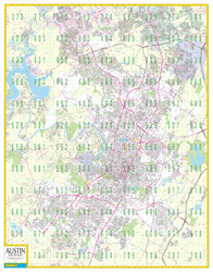 Austin, TX Vicinity Wall Map