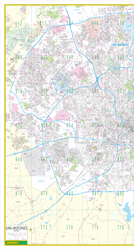 West San Antonio, TX Wall Map