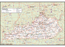 Kentucky Wall Map with Counties