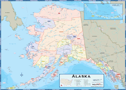 Alaska Counties Wall Map