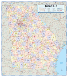 Georgia Counties Wall Map