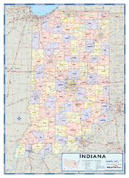 Indiana Counties Wall Map