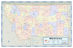 Montana Counties Wall Map