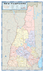 New Hampshire Counties Wall Map