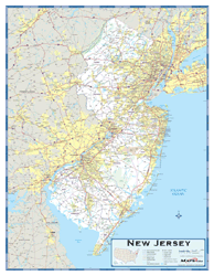 New Jersey County Highway Wall Map