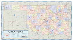 Oklahoma Counties Wall Map