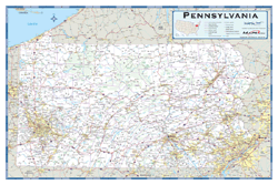 Pennsylvania County Highway Wall Map