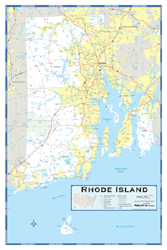 Rhode Island County Highway Wall Map