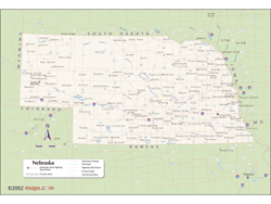 Nebraska Wall Map with Counties