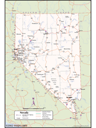 Nevada Wall Map with Counties