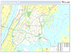 Bronx, NY County Wall Map