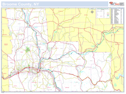 Broome, NY County Wall Map